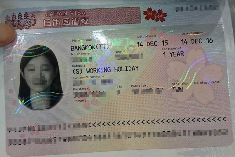 日本打工度假簽證照片